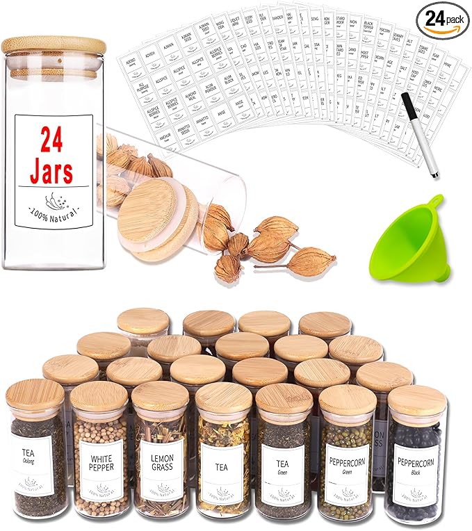 Churboro 24 Glass Spice Jars by Churboro