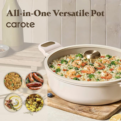 CAROTE 4.5Quart Stock Pot with Lid, Non Toxic Ceramic Soup Pot, Nonstick - Image 7