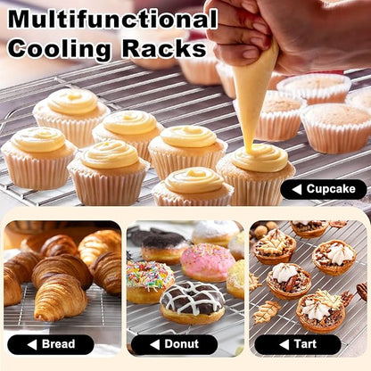 TeamFar Baking Sheet with Rack Set, 19.6/16/12.5 Inch Stainless Steel Cookie - Image 7
