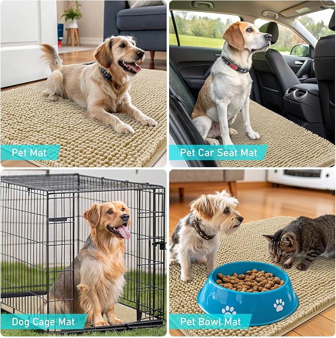 OLANLY Dog Door Mat for Muddy Paws 40x32, Absorbs Moisture and Dirt, Absorbent - Image 7