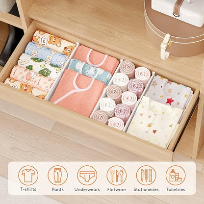 Lifewit 4" Tall 12 Pack Drawer Dividers, 27-42cm/10.5-16.5" Expandable Drawer - Image 9