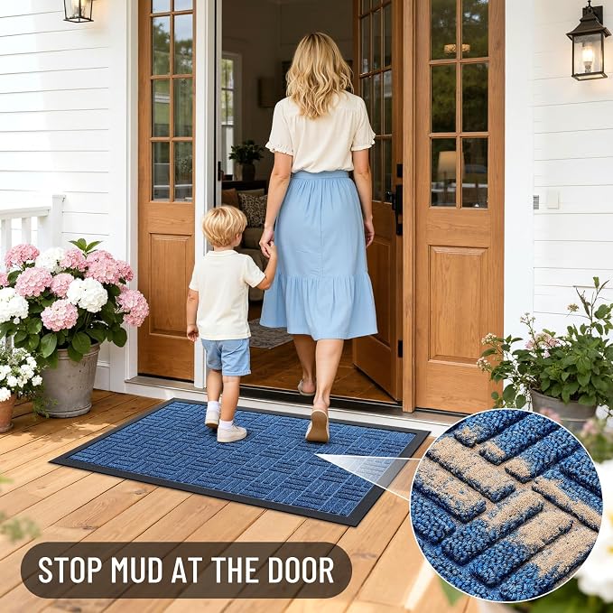 OLANLY Front Door Mat Outside Entrance 47x17, Heavy Duty Sturdy Natural Rubber - Image 6