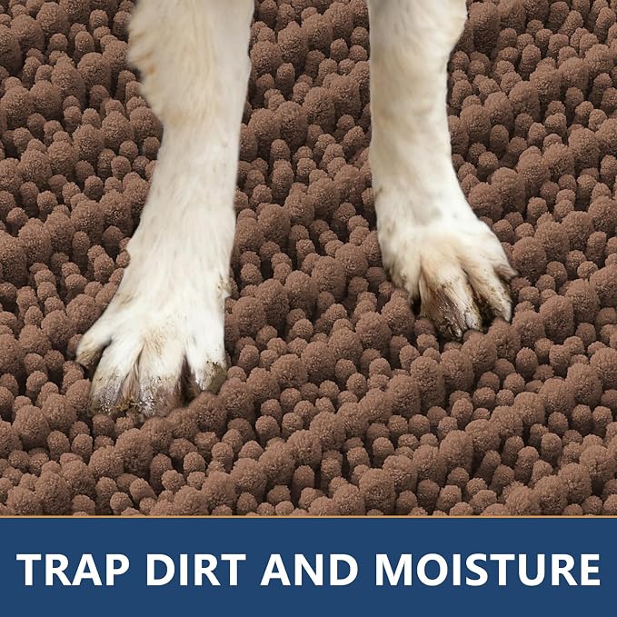 Smiry Dog Door Mat for Muddy Paws 24x16, Absorbent Dirt Trapper, Non-Slip - Image 4