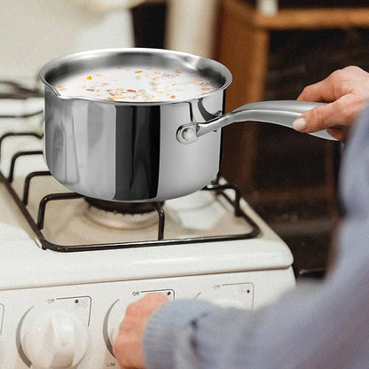 Stainless Steel Saucepan with Glass Lid, 3.5 Quart Multipurpose Sauce Pan - Image 7