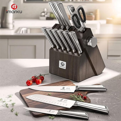 Knife Sets for Kitchen with Block imarku G14 Japanese Knife Set Stainless Steel - Image 2