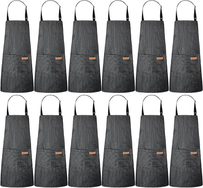 Handepo 12 Pcs Cotton Aprons for Women Men by Handepo
