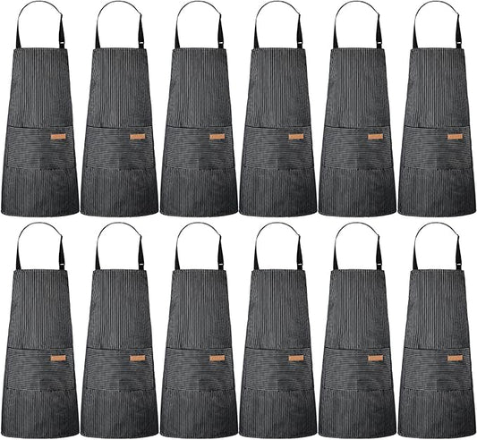 Handepo 12 Pcs Cotton Aprons for Women Men by Handepo