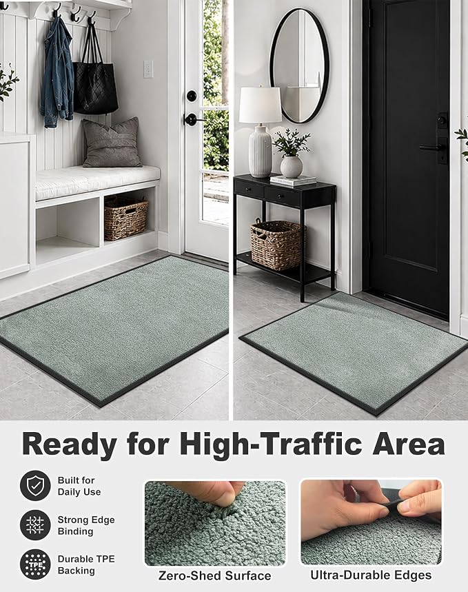 Mibao Front Door Mat Indoor Entrance, Dirt Trapper Welcome Mat - Image 6