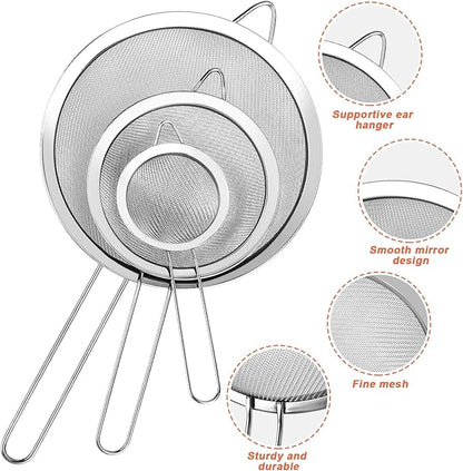 3Pcs Super Wire Extra Fine Mesh Strainer - Image 3