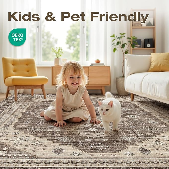10x14 Washable Area Rug, Large Rugs - Image 4