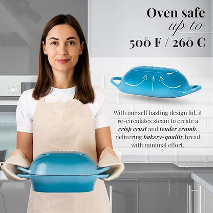 Dutch Oven For Sourdough Bread Baking – Enamelled Cast Iron Bread Loaf Pot – - Image 4