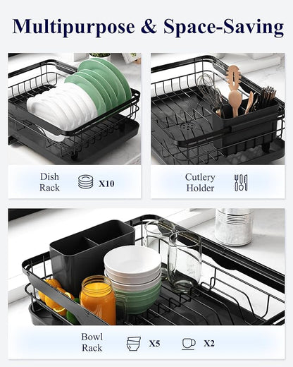 Kitsure Dish Drying Rack for Kitchen Counter, Stainless Steel Sink Organization - Image 3
