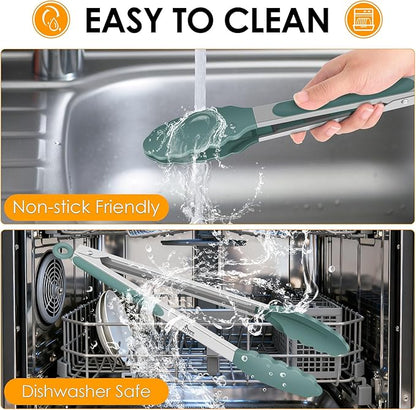 HOTEC Premium Stainless Steel Locking Kitchen Tongs - Image 7