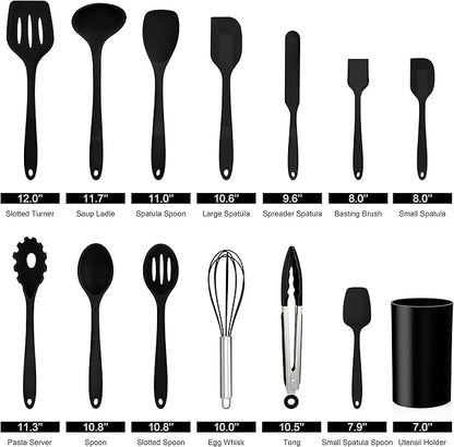LIANYU 14 Pcs Silicone Kitchen Utensils Set - Image 2