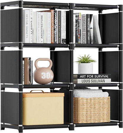 Mavivegue Book Shelf, 6 Cube Storage Organizer, DIY Bookcase, Metal Cube by Mavivegue