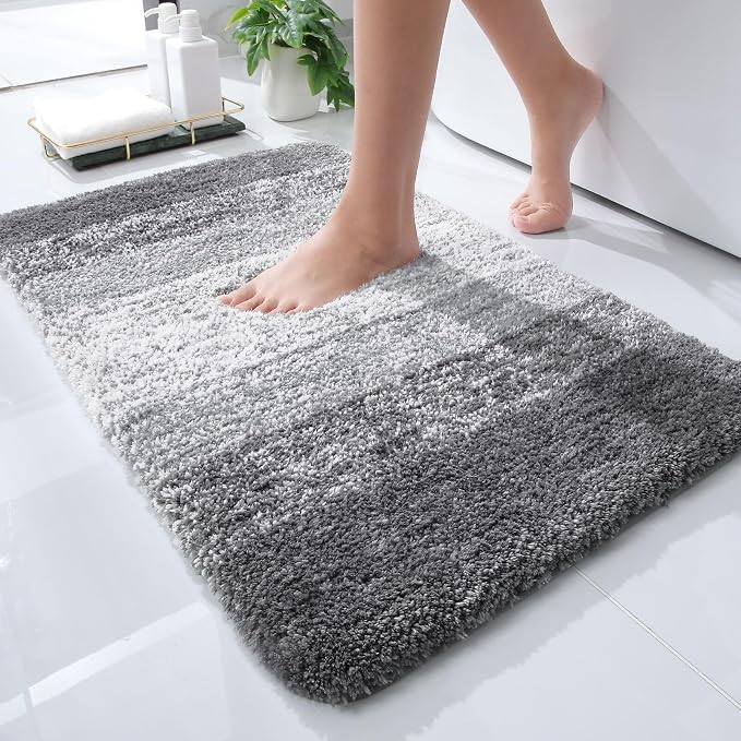 OLANLY Small Bathroom Rugs Mat 24x16, Extra Soft Absorbent Microfiber Bath Rugs by OLANLY