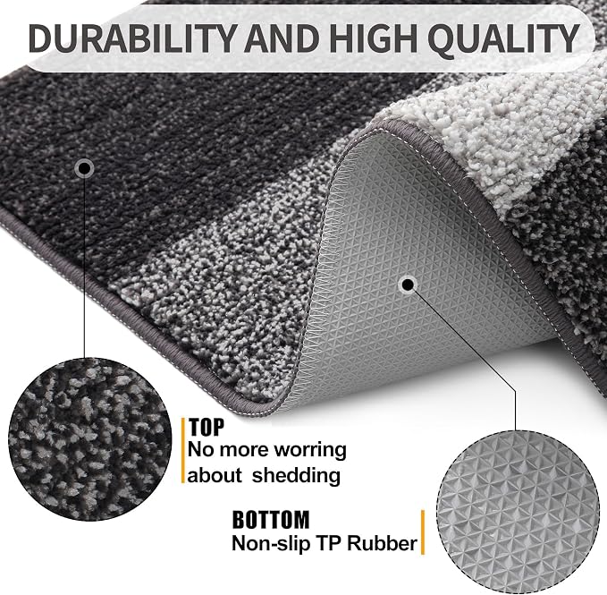 Kitinjoy Indoor Outdoor Door Mat, 44x32 Non-Slip Absorbent Dirt Trapper - Image 3