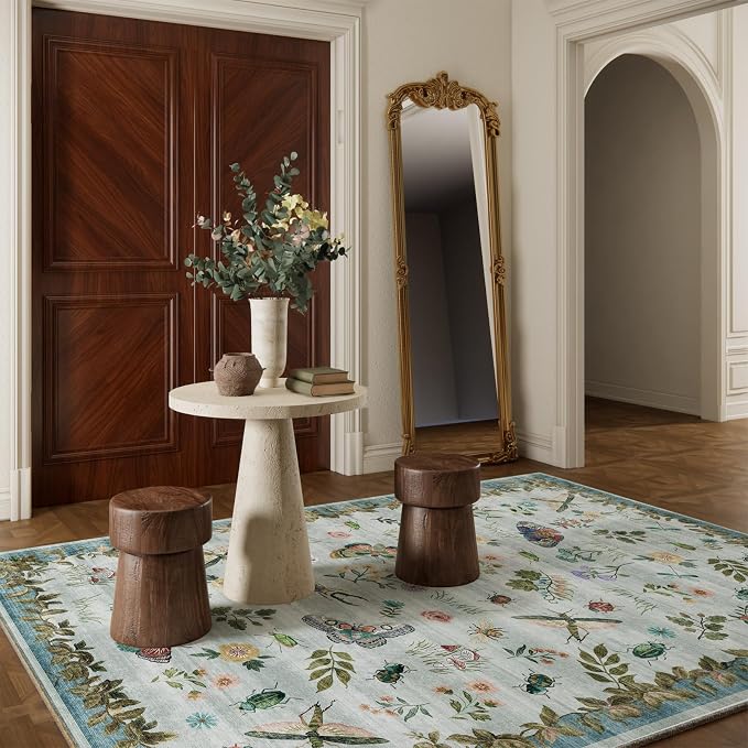 Machine Washable Rugs for Living Room: 6x9 Area Rugs Stain Resistant Non Slip - Image 7