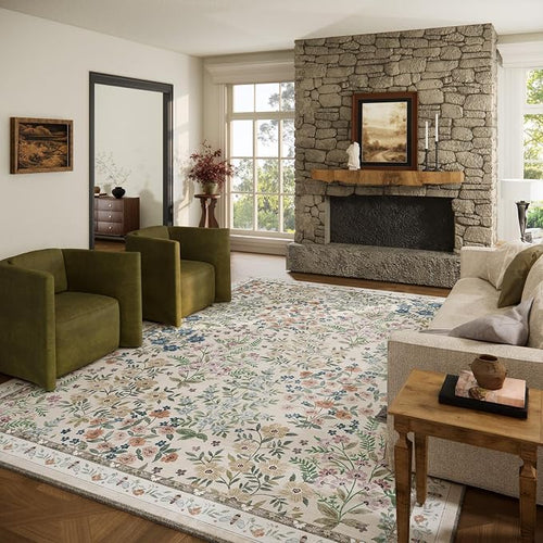 10x14 Area Rugs Living Room: Washable Rug Stain Resistant Non Slip Low Pile by palohom