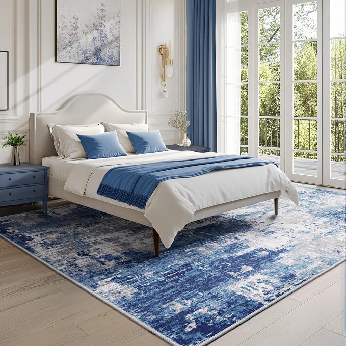 RELEANY Washable Area Rugs 8'x10' Non-Slip Modern Abstract Soft - Image 3