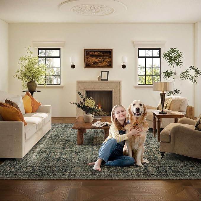 Washable Living Room Area Rug: 5x7 Rugs - Image 8