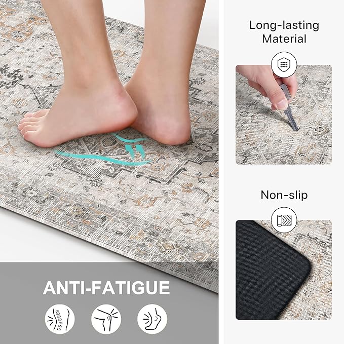 GENIMO Kitchen Mats for Floor 2PCs, Washable Anti Fatigue Mat for Cushioned - Image 4