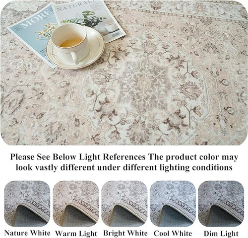 8x10 Living Room Rug for Family- Washable Oriental Stain Resistant Rugs for - Image 2