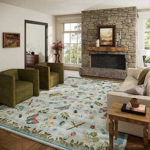 8x10 Area Rug for Living Room: Washable Bedroom Rugs Stain Resistant Non Slip by palohom