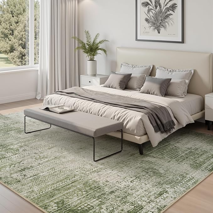 6x9 Area Rugs for Living Room Non Slip Machine Washable Rug Distressed Abstract - Image 3