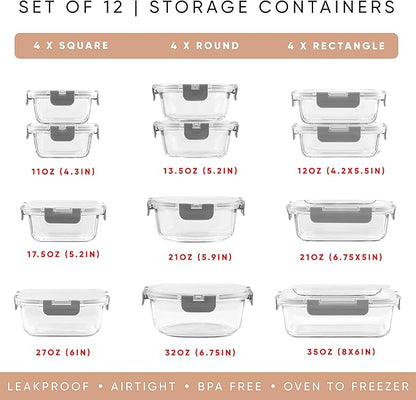 JoyJolt 24pc Borosilicate Glass Storage Containers - Image 2