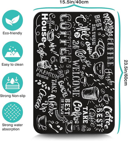 Coffee Bar Mat Accessories for Countertop Super Absorbent Anti-Slip Silicone - Image 5