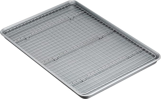 Amazon Basics Ceramic Nonstick Baking Sheet & Cooling Rack Set, Dishwasher Safe by AmazonBasics