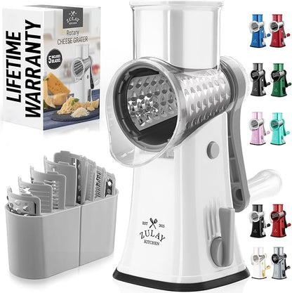 Zulay Kitchen Rotary Cheese Grater 5 Blade Cheese Shredder by ZulayKitchen