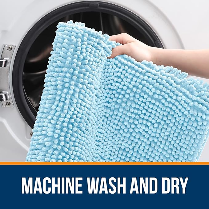 OLANLY Large Bathroom Rugs 40x32, Extra Soft Absorbent Chenille Bath Rugs - Image 5