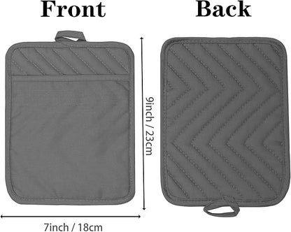Oven Pot Holder with Pocket Cotton Heat Resistant Coaster Potholder Kitchen Hot - Image 2