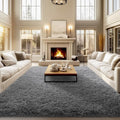 qulint 9x12 Area Rug for Living Room, Soft Fluffy Large Bedroom Carpet Shag by QULINT