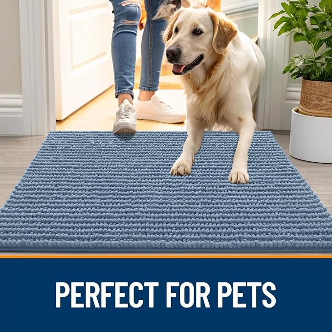 OLANLY Dog Door Mat for Muddy Paws 59x24, Ultra Absorbent Chenille Mud Doormat - Image 6