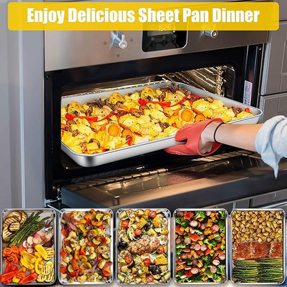 Homikit 1 Pack Baking Sheet, 20 x 14 Inches Stainless Steel Large Cookie Pan - Image 6