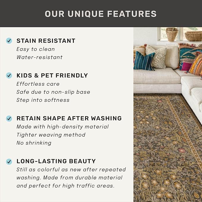 Washable 10x14 Living Room Rug - Image 7