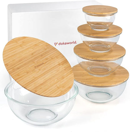 Stackable Space-Saving Set of 5 Nesting Glass Bowls - Image 9