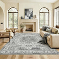 10x12 Area Rug for Living Room-Vintage Farmhouse Boho Floral Washable Stain by Unknown