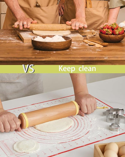Classic Wood Rolling Pin, Pasta Roller - Image 6