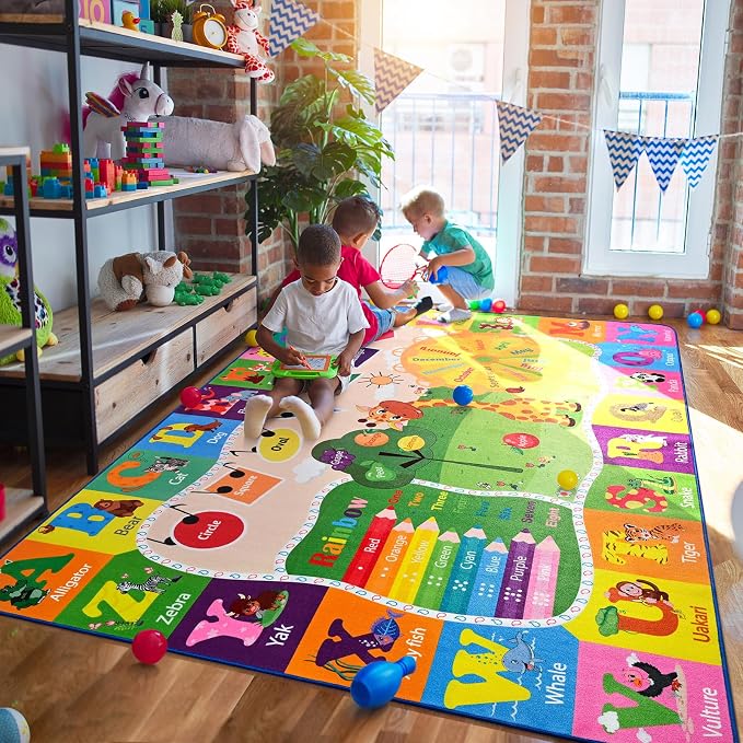 Kids Rugs for Playroom Classroom Bedroom, Educational and Fun Play Mat - Image 5