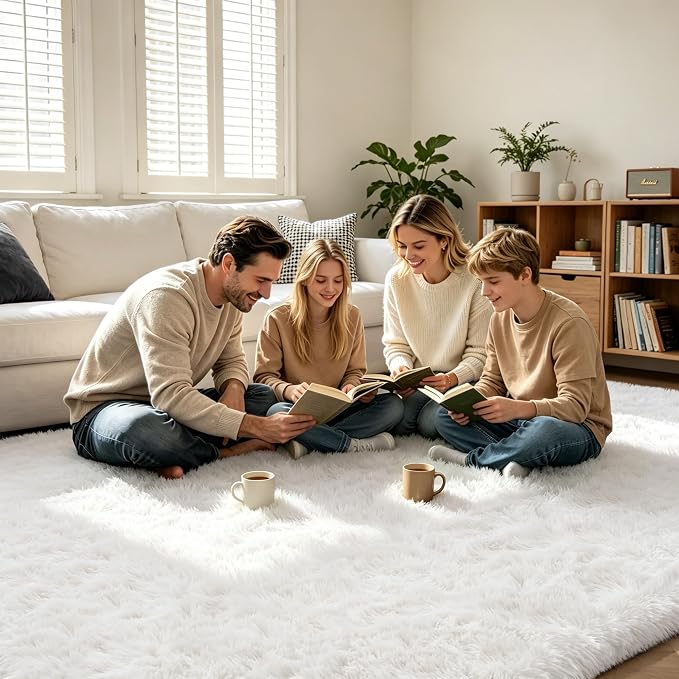 10X14 Large Area Rugs for Living Room Bedroom, Soft Fluffy Indoor Carpet Plush - Image 3