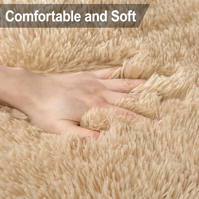 3x10 ft Beige Runner Rugs for Bedroom Living Room, Soft Plush Fluffy Throw Rug - Image 5