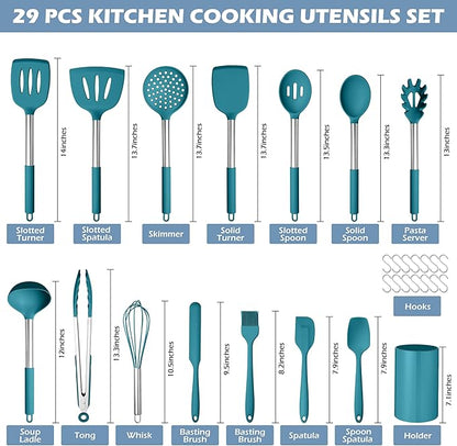 HaWare 29 PCS Silicone Cooking Utensils Set, Heat Resistant Kitchen Utensils Set - Image 2