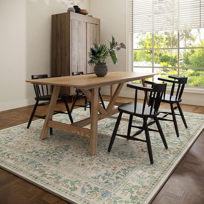 8x10 Washable Rugs for Living Room: Bedroom Area Rug Stain Resistant Non Slip - Image 6