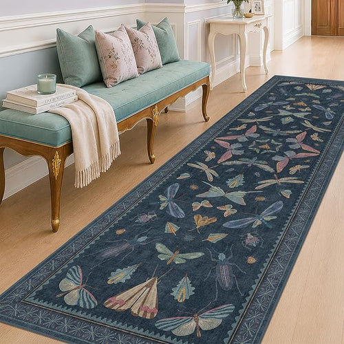 3x10 Vintage Hallway Rug Runner, Washable Non Slip Carpet by HazoHaus