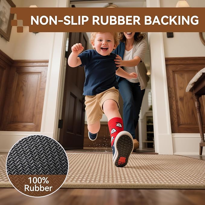Front Door Mat, Absorbent Dirt Resist Washable Non Slip Low-Profile Indoor Mats - Image 8