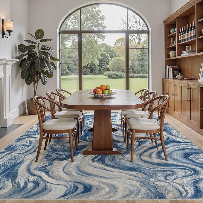 DMOYEST 5x7 Washable Area Rug for Living Room, Non Slip Abstract Rugs, Modern - Image 5